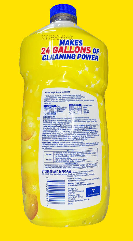 Lysol sparkling lemon and sunflower essence scent