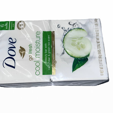 Dove Go Fresh Cool Moisture Beauty Bar with Cucumber and green Tea Scent 6 Bars Pack
