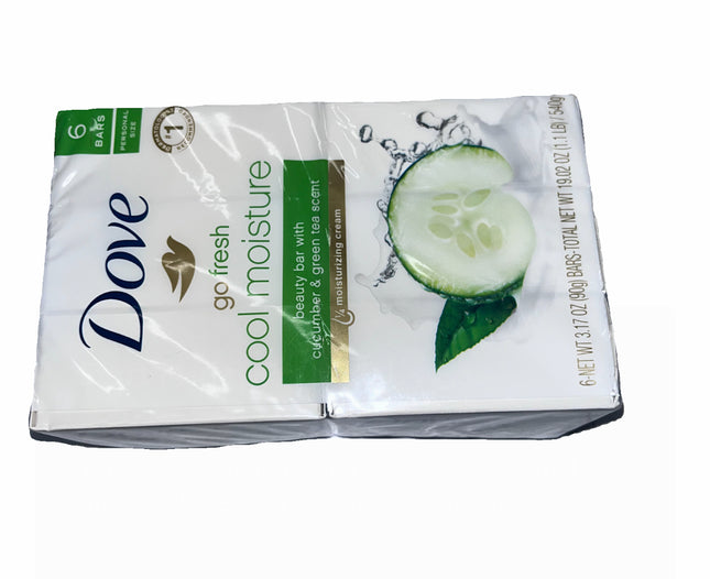Dove Go Fresh Cool Moisture Beauty Bar with Cucumber and green Tea Scent 6 Bars Pack