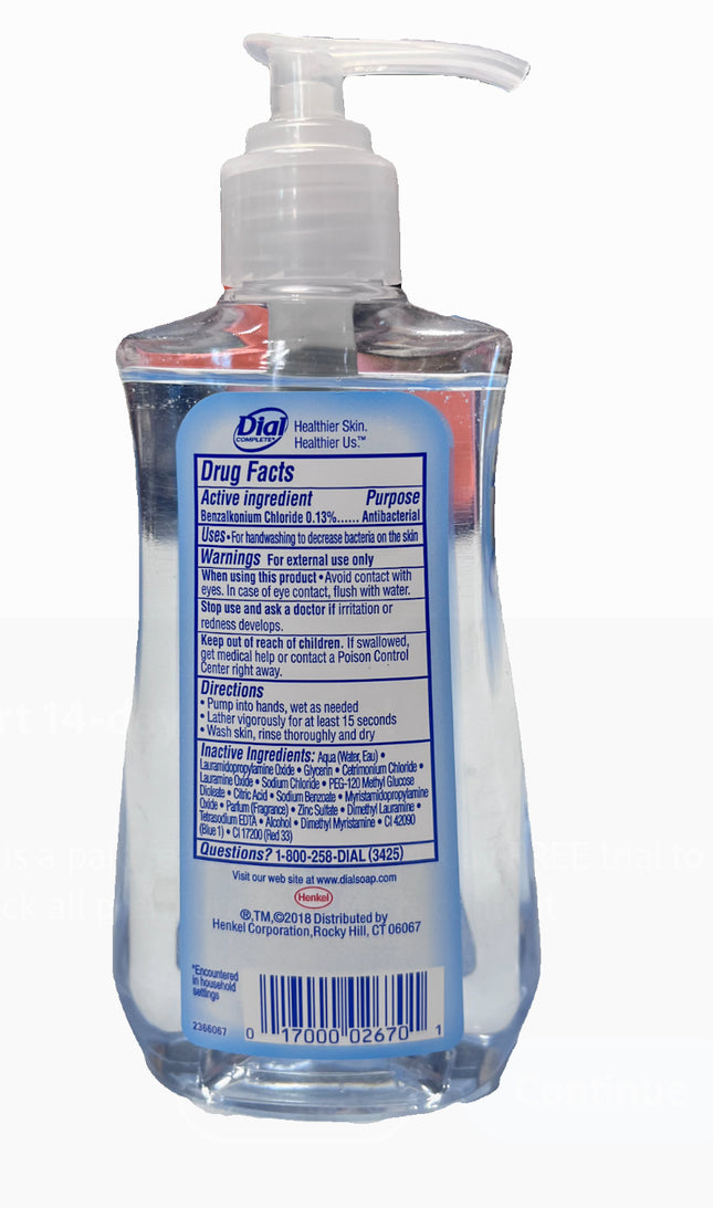 Dial Complete liquid AntiBacterial Hand Soap Spring Water
