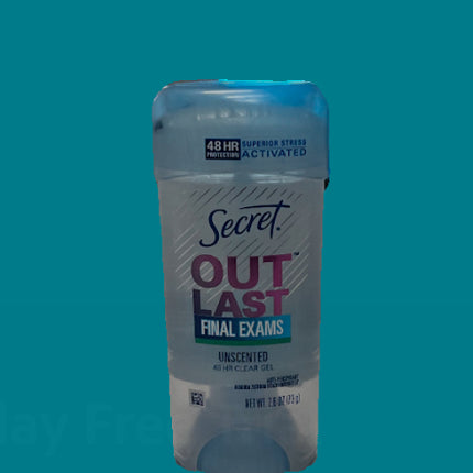 Secret  OutLast Final Exams unscented 48Hr Clear Gel